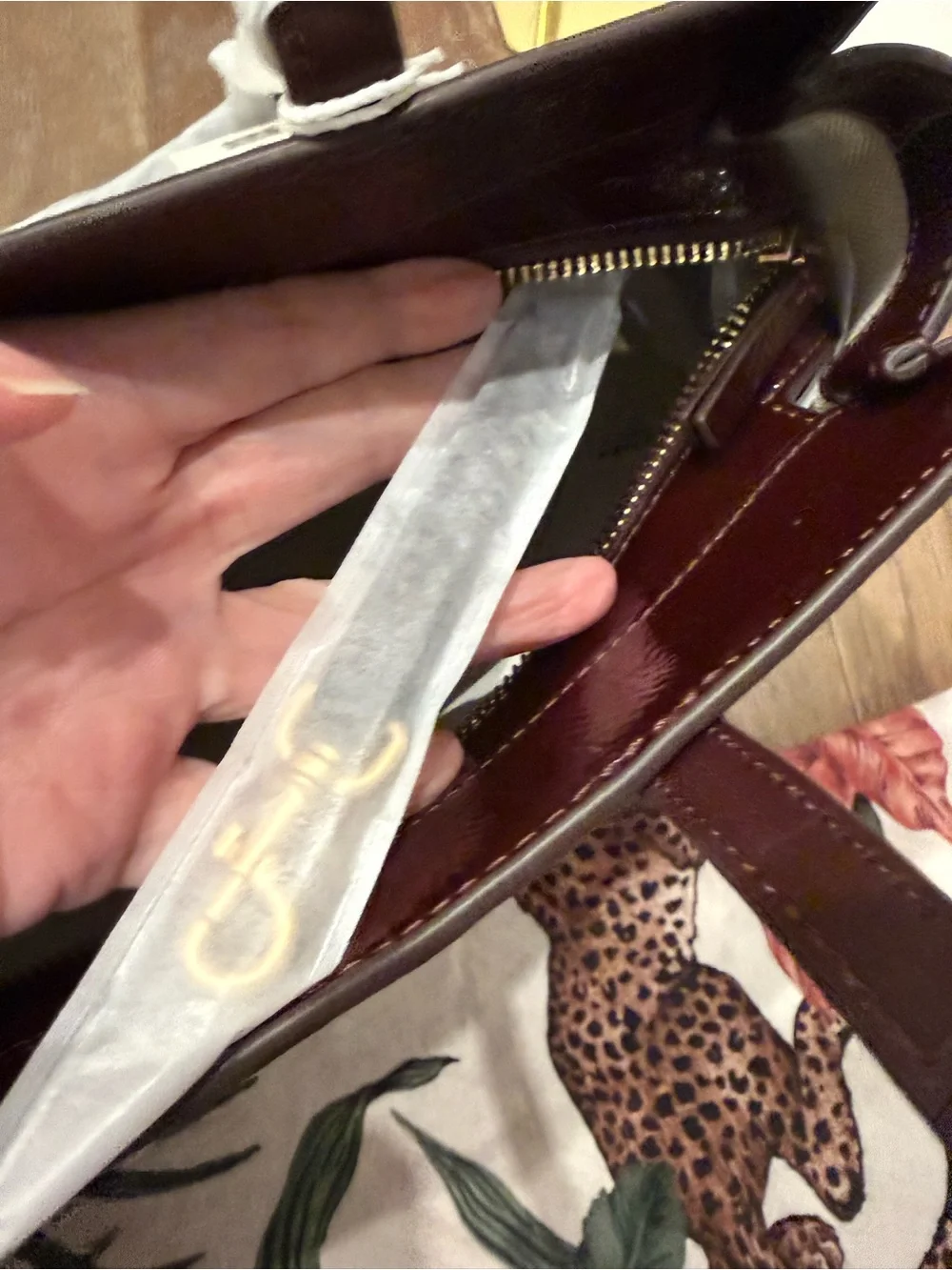 Tory Burch Patent Leather Shoulder Tote in Deep Burgundy